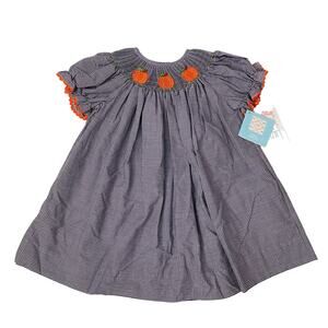NWT Vive La Fete Size 4 Purple Pumpkin Smocked Dress